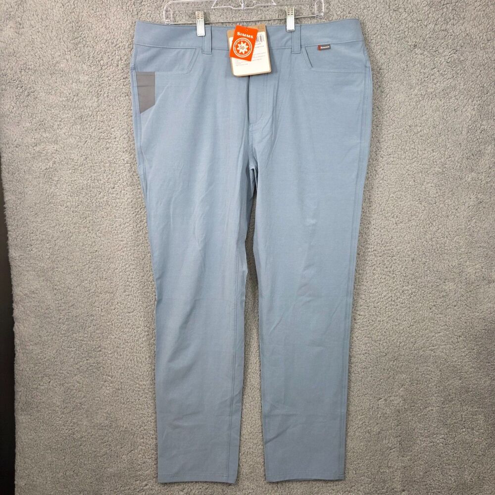 NWT Simms Challenger Pants Men's Albacore Blue UPF 50+ New w/ Tags Size 38x32